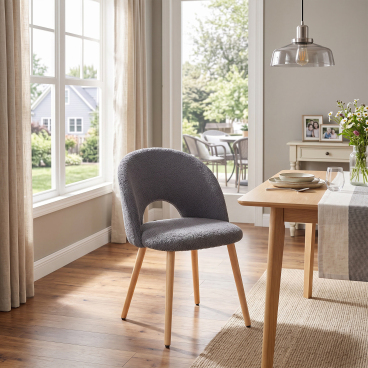 Restaurant chairs with soft and comfortable backrests designed ergonomically, suitable for restaurant, balcony, bedroom, 2-piece set, Gray teddy velvet