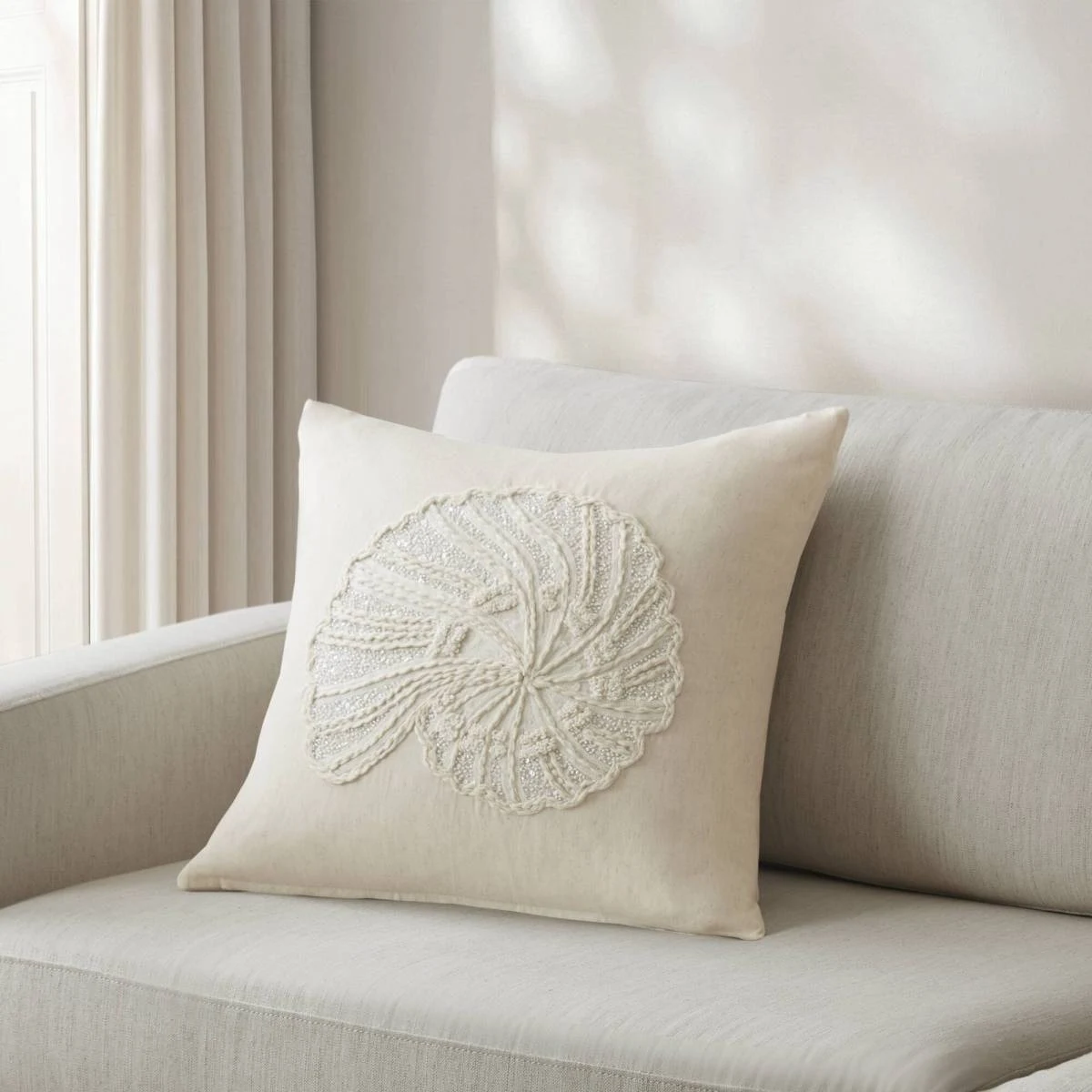 1 PC 20x20" Cotton Pillow Cover, Linen