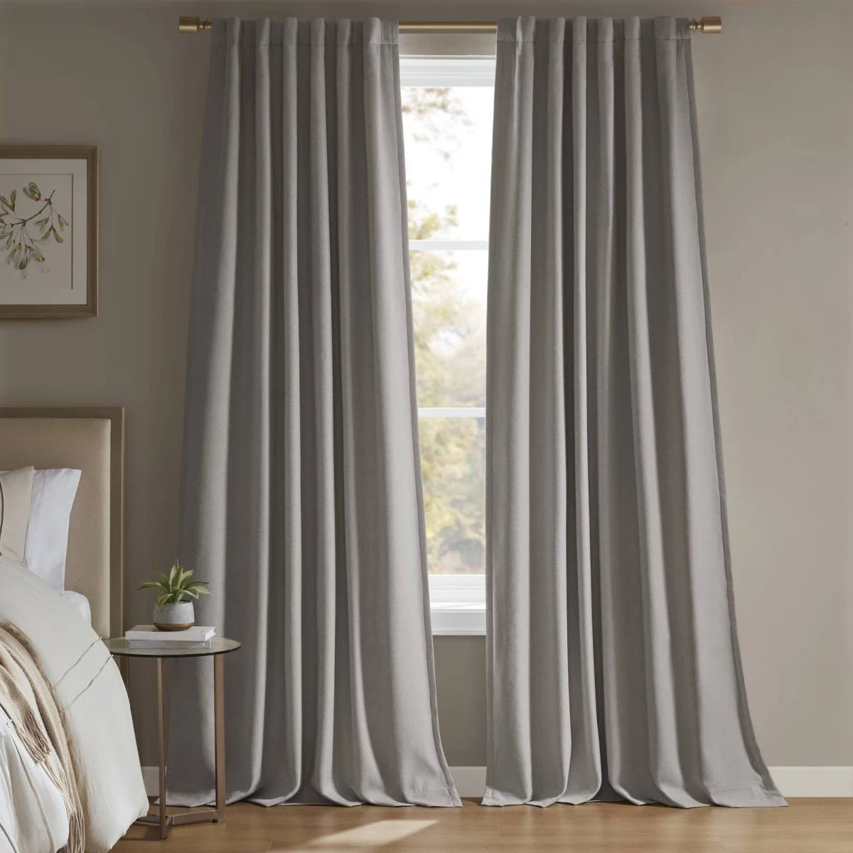 2-PK 52x84" Sound blocking/Total blackout curtain panel pair Grey