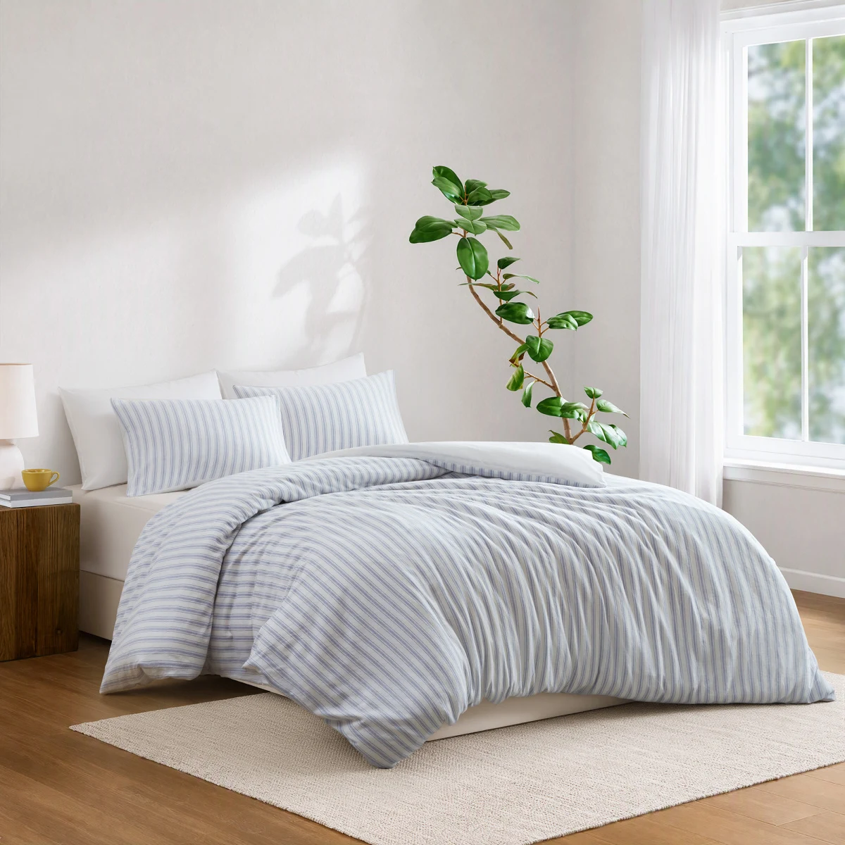 3 PCS Queen Duvet Set, Blue
