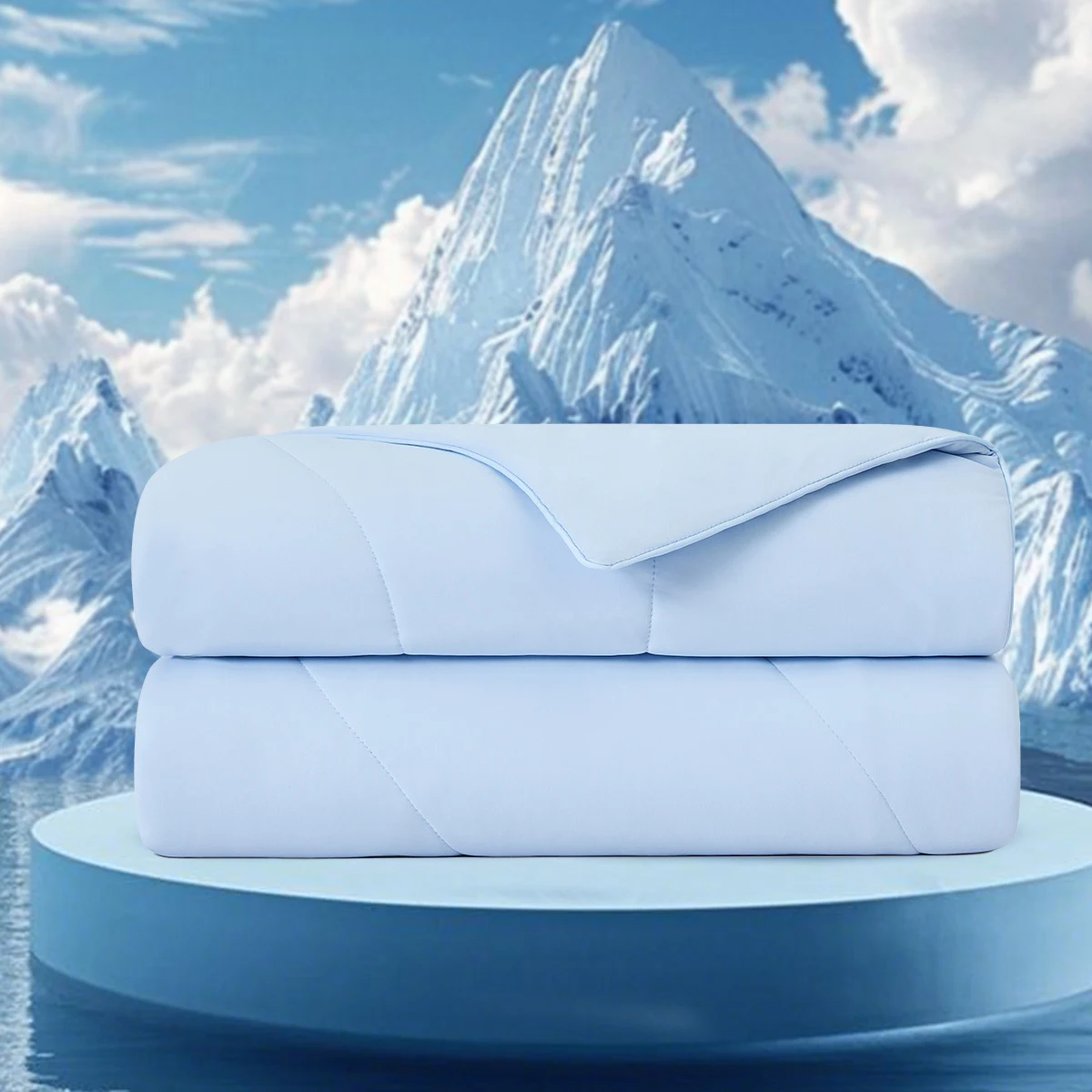 1-Piece 90x90" Cooling DA Comforter,Ice Blue