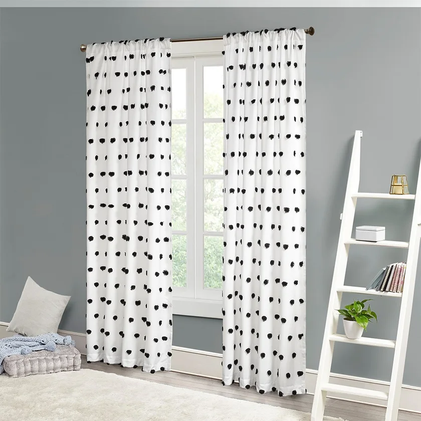 Pom Pom Emb hed Curtain Panel(Only 1 Pc Panel)