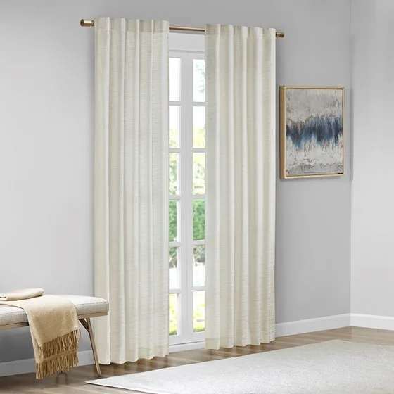 Room Darkening Metallic Printed Poly Velvet Rod Pocket/Back Tab Window Panel Pair White/Gold 37x95"