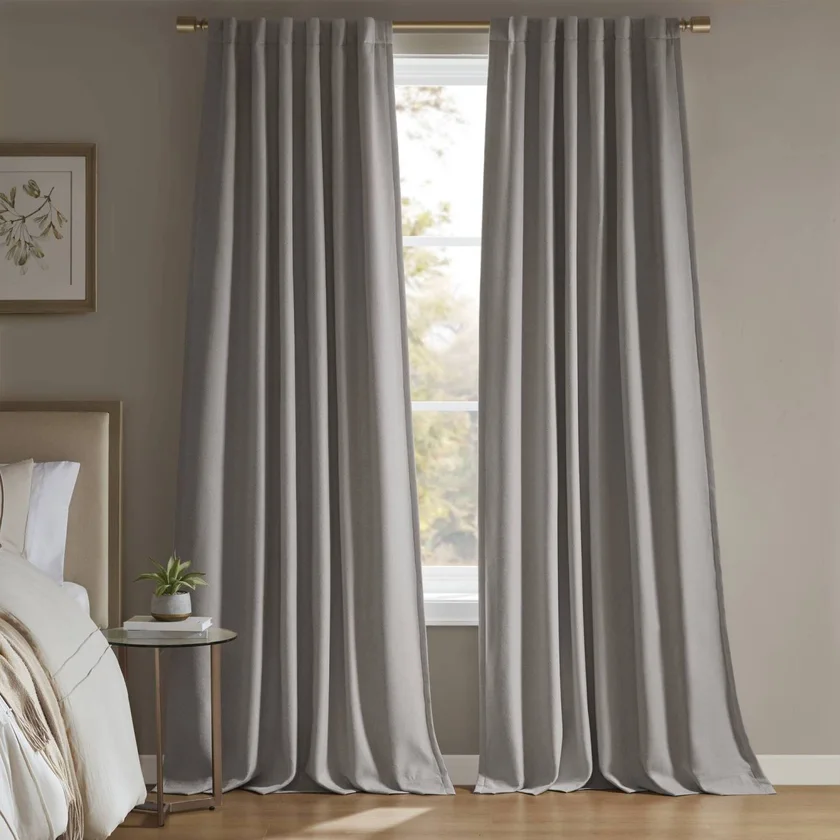 2-PK 52x84" Sound blocking/Total blackout curtain panel pair Grey