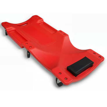 40 Inch Red Low Profile Garage Creeper, Mechanic & Automotive Car Repair Creeper with 6 Swivel Casters, Padded Headrest and Built-In Tool Trays